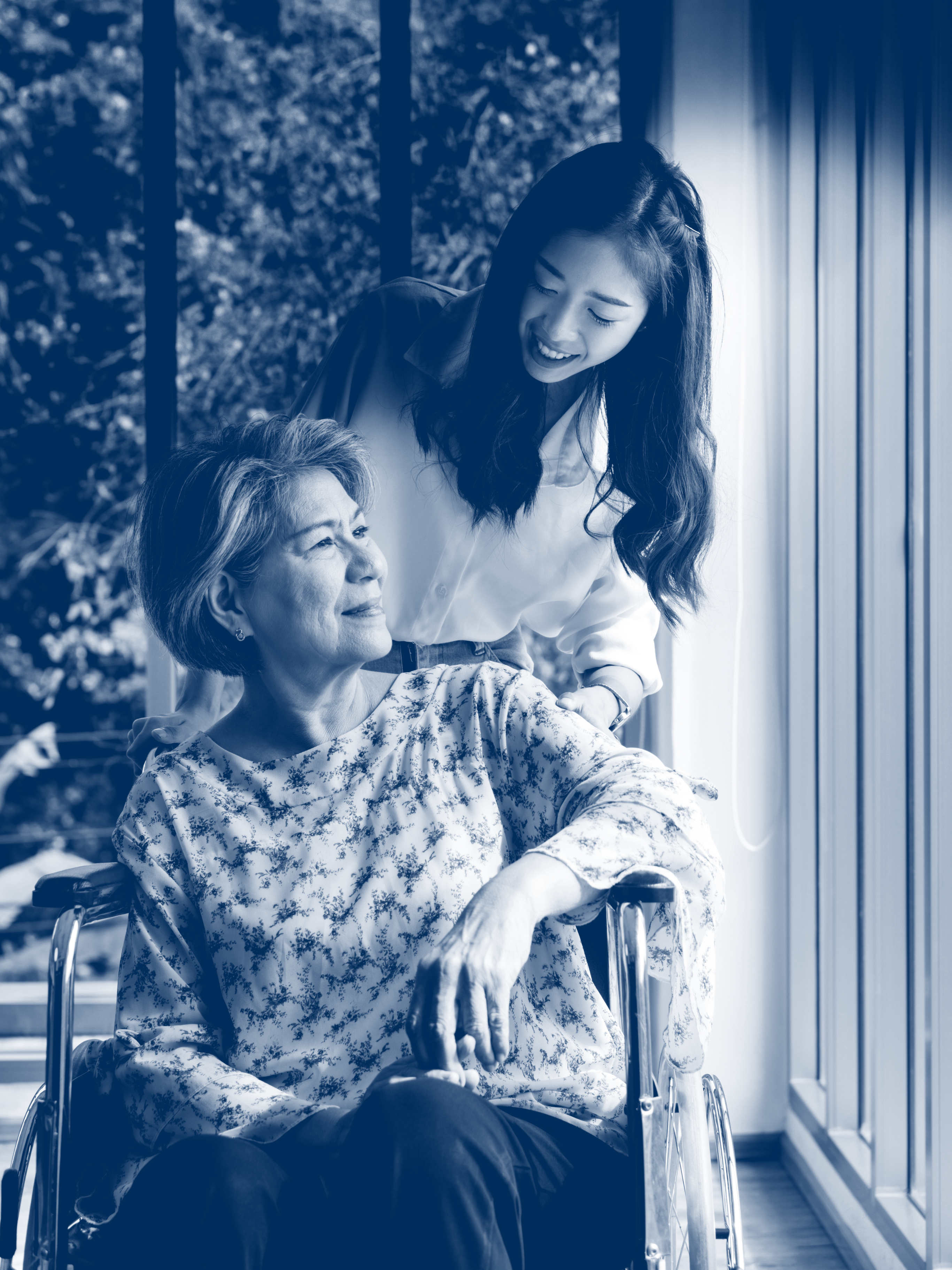 woman and grandmother in wheelchair
